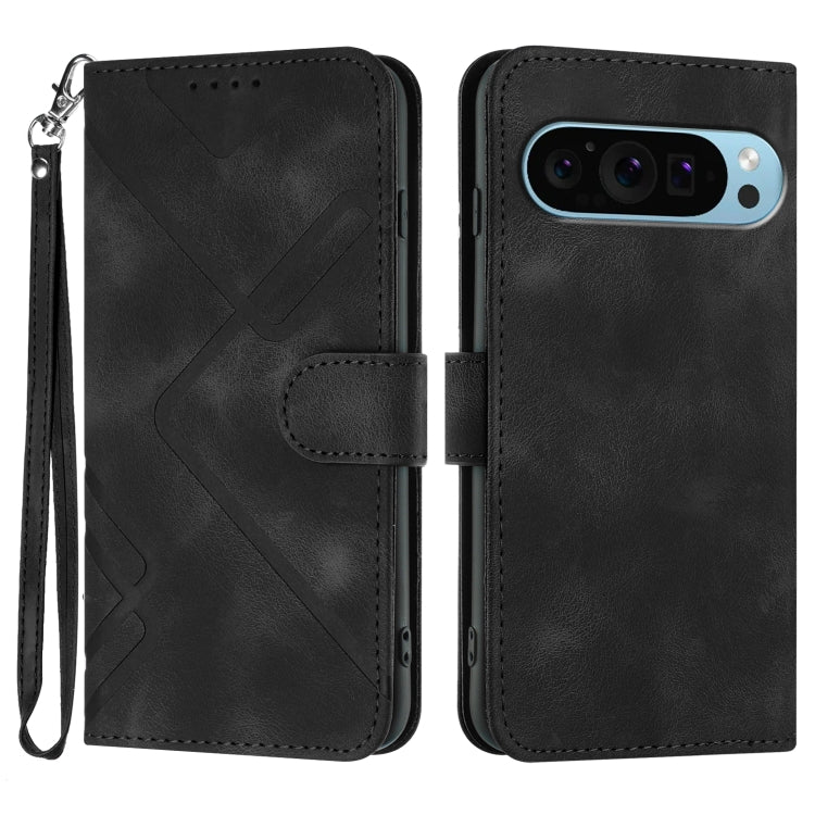 Line Pattern Skin Feel Leather Phone Case, For Google Pixel 9a, For Google Pixel 9 Pro, For Google Pixel 9, For Google Pixel 8a, For Google Pixel 7 Pro 5G