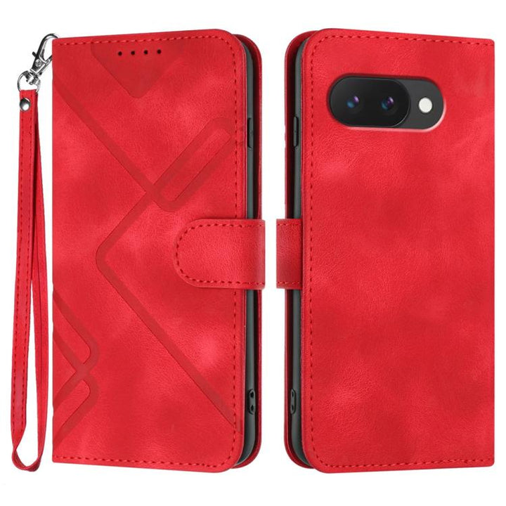 Line Pattern Skin Feel Leather Phone Case, For Google Pixel 9a, For Google Pixel 9 Pro, For Google Pixel 9, For Google Pixel 8a, For Google Pixel 7 Pro 5G