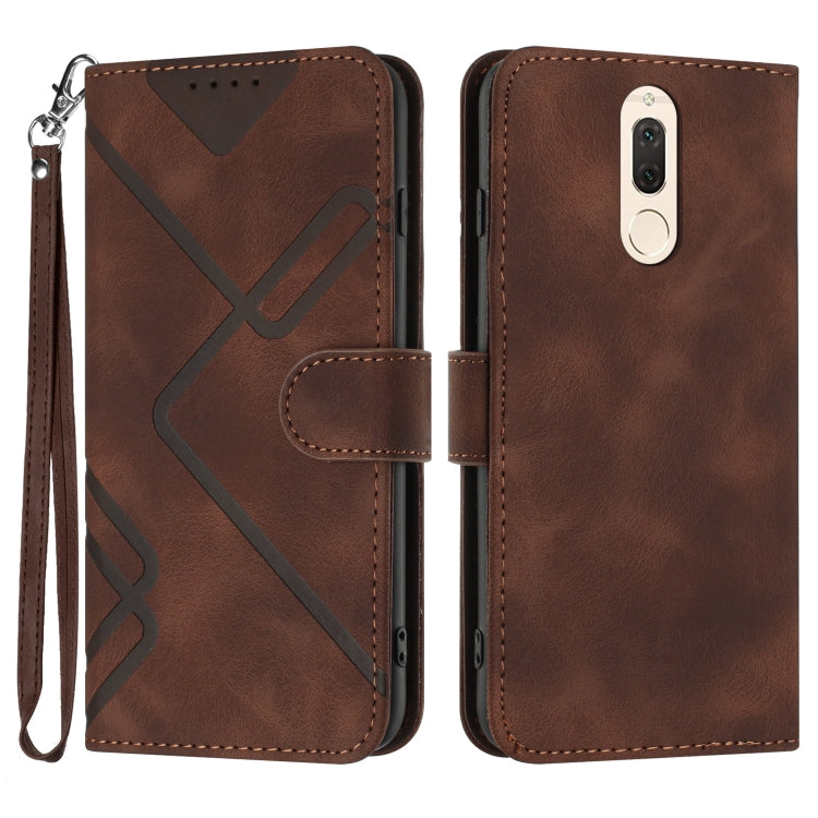 Line Pattern Skin Feel Leather Phone Case, For Huawei P20 Pro, For Huawei P20 lite, For Huawei P smart 2018/Enjoy 7S, For Huawei Mate 10 Lite/Maimang 6, For Huawei Mate 10 Pro