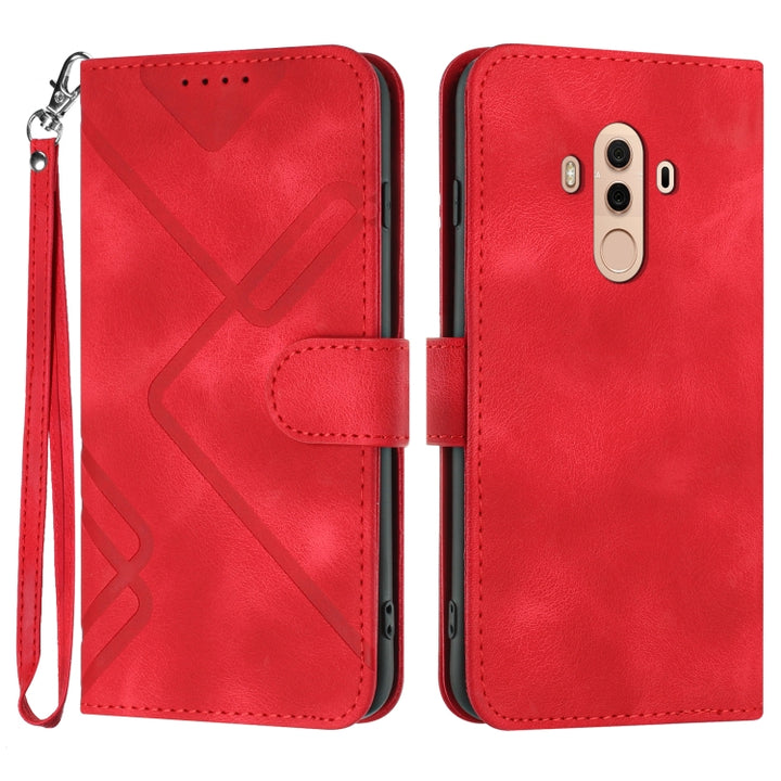 Line Pattern Skin Feel Leather Phone Case, For Huawei P20 Pro, For Huawei P20 lite, For Huawei P smart 2018/Enjoy 7S, For Huawei Mate 10 Lite/Maimang 6, For Huawei Mate 10 Pro