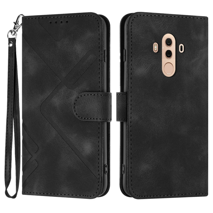 Line Pattern Skin Feel Leather Phone Case, For Huawei P20 Pro, For Huawei P20 lite, For Huawei P smart 2018/Enjoy 7S, For Huawei Mate 10 Lite/Maimang 6, For Huawei Mate 10 Pro