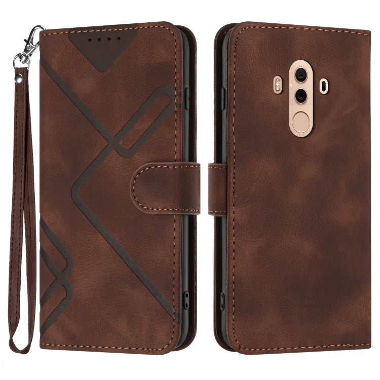 Line Pattern Skin Feel Leather Phone Case, For Huawei P20 Pro, For Huawei P20 lite, For Huawei P smart 2018/Enjoy 7S, For Huawei Mate 10 Lite/Maimang 6, For Huawei Mate 10 Pro