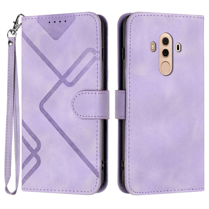 Line Pattern Skin Feel Leather Phone Case, For Huawei P20 Pro, For Huawei P20 lite, For Huawei P smart 2018/Enjoy 7S, For Huawei Mate 10 Lite/Maimang 6, For Huawei Mate 10 Pro