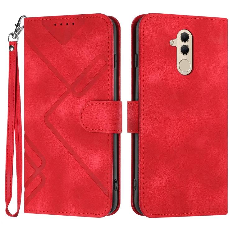 Line Pattern Skin Feel Leather Phone Case, For Huawei P30 lite/nova 4e, For Huawei P30 Pro, For Huawei P smart 2019/nova lite 3, For Huawei Mate 20 Pro, For Huawei Mate 20 lite/Maimang 7