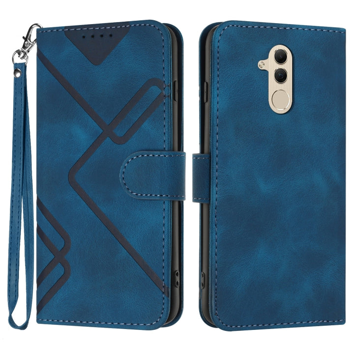 Line Pattern Skin Feel Leather Phone Case, For Huawei P30 lite/nova 4e, For Huawei P30 Pro, For Huawei P smart 2019/nova lite 3, For Huawei Mate 20 Pro, For Huawei Mate 20 lite/Maimang 7