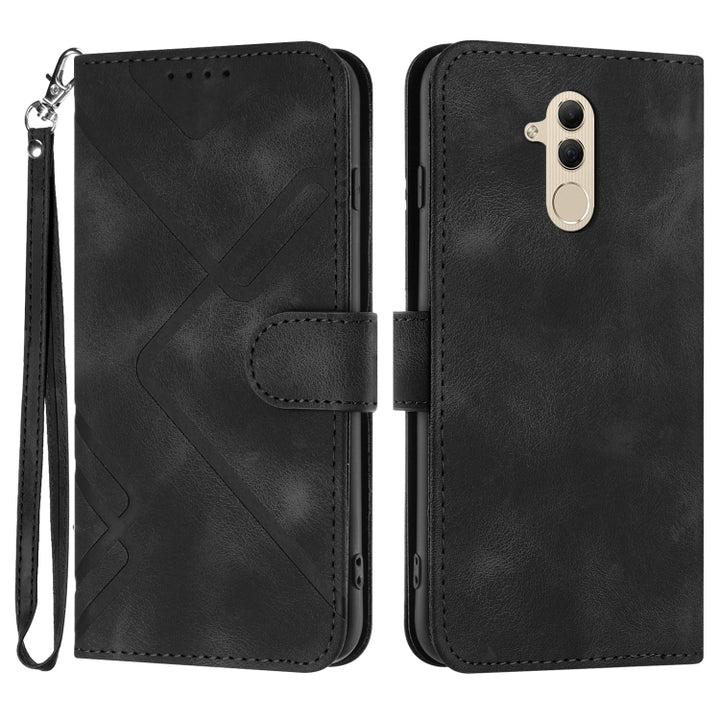 Line Pattern Skin Feel Leather Phone Case, For Huawei P30 lite/nova 4e, For Huawei P30 Pro, For Huawei P smart 2019/nova lite 3, For Huawei Mate 20 Pro, For Huawei Mate 20 lite/Maimang 7