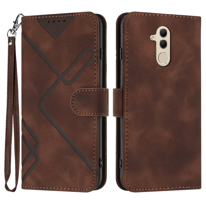 Line Pattern Skin Feel Leather Phone Case, For Huawei P30 lite/nova 4e, For Huawei P30 Pro, For Huawei P smart 2019/nova lite 3, For Huawei Mate 20 Pro, For Huawei Mate 20 lite/Maimang 7