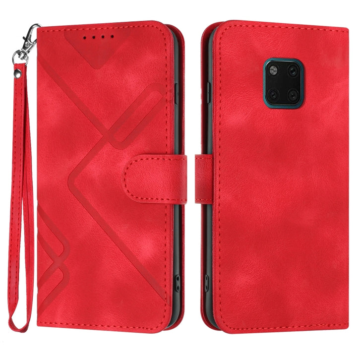 Line Pattern Skin Feel Leather Phone Case, For Huawei P30 lite/nova 4e, For Huawei P30 Pro, For Huawei P smart 2019/nova lite 3, For Huawei Mate 20 Pro, For Huawei Mate 20 lite/Maimang 7