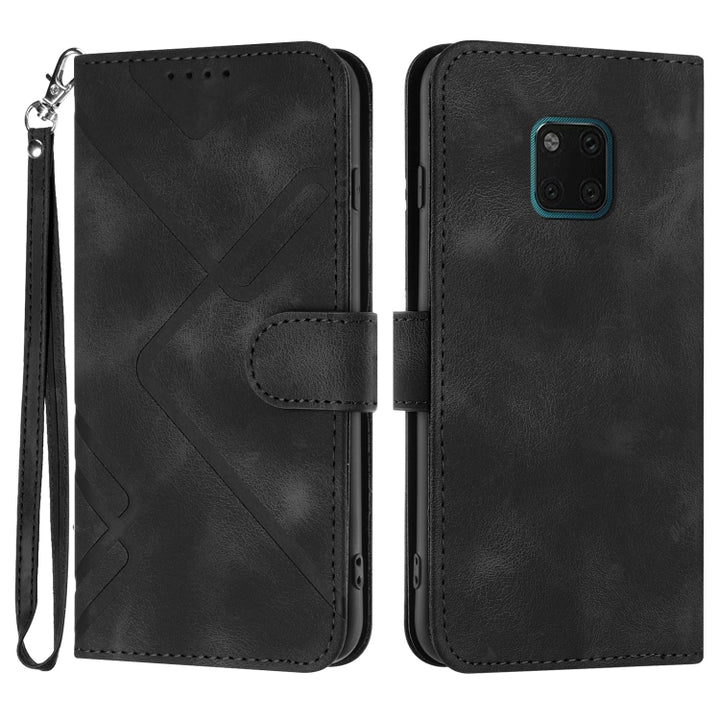 Line Pattern Skin Feel Leather Phone Case, For Huawei P30 lite/nova 4e, For Huawei P30 Pro, For Huawei P smart 2019/nova lite 3, For Huawei Mate 20 Pro, For Huawei Mate 20 lite/Maimang 7