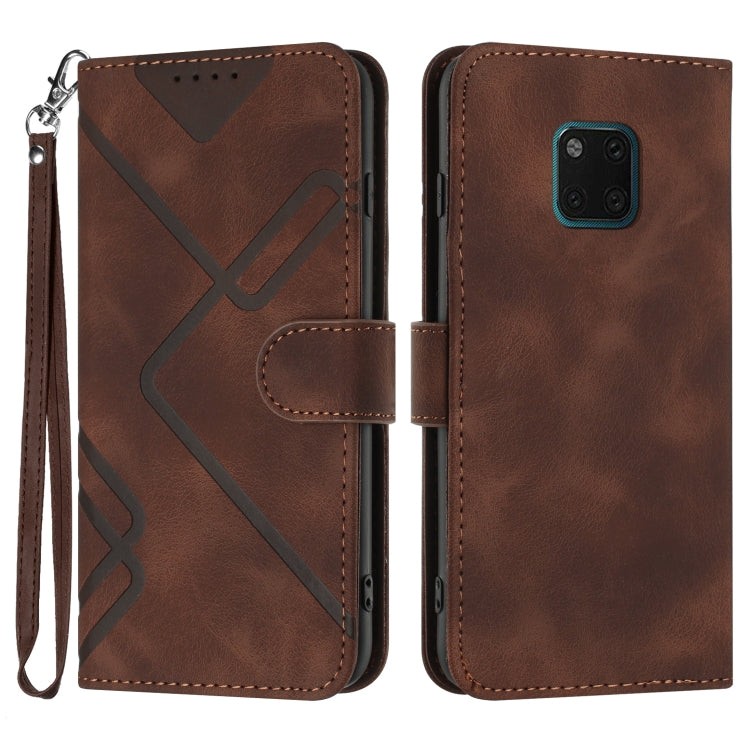 Line Pattern Skin Feel Leather Phone Case, For Huawei P30 lite/nova 4e, For Huawei P30 Pro, For Huawei P smart 2019/nova lite 3, For Huawei Mate 20 Pro, For Huawei Mate 20 lite/Maimang 7