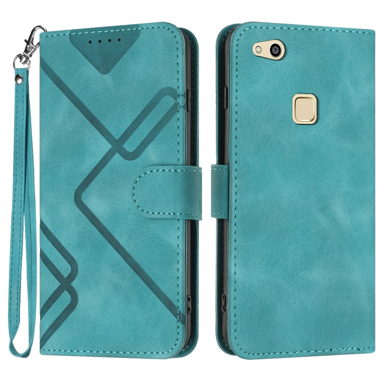 Line Pattern Skin Feel Leather Phone Case, For Huawei P10 Lite