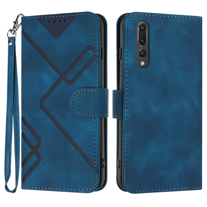 Line Pattern Skin Feel Leather Phone Case, For Huawei P20 Pro, For Huawei P20 lite, For Huawei P smart 2018/Enjoy 7S, For Huawei Mate 10 Lite/Maimang 6, For Huawei Mate 10 Pro