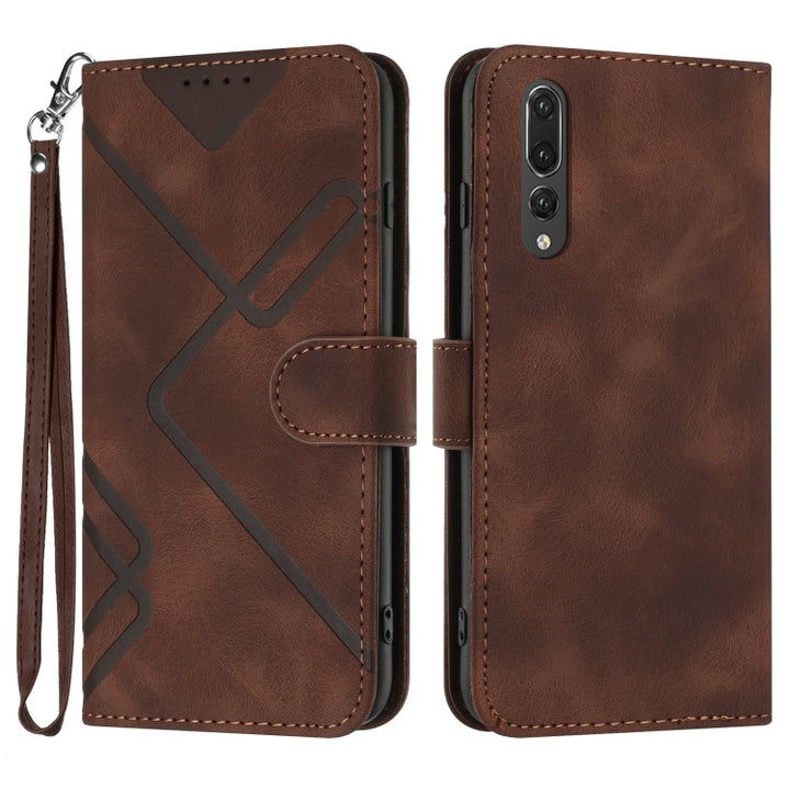 Line Pattern Skin Feel Leather Phone Case, For Huawei P20 Pro, For Huawei P20 lite, For Huawei P smart 2018/Enjoy 7S, For Huawei Mate 10 Lite/Maimang 6, For Huawei Mate 10 Pro