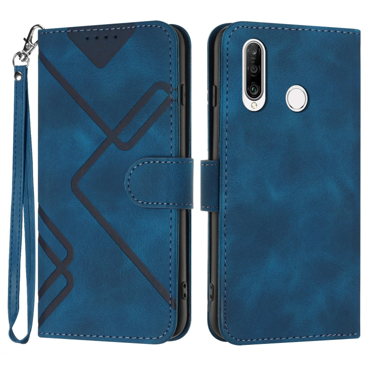 Line Pattern Skin Feel Leather Phone Case, For Huawei P30 lite/nova 4e, For Huawei P30 Pro, For Huawei P smart 2019/nova lite 3, For Huawei Mate 20 Pro, For Huawei Mate 20 lite/Maimang 7