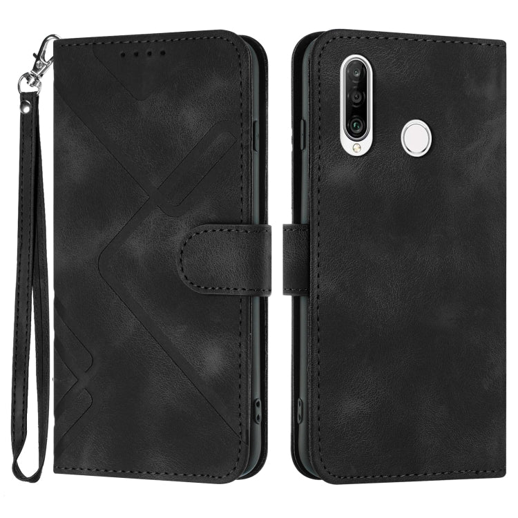 Line Pattern Skin Feel Leather Phone Case, For Huawei P30 lite/nova 4e, For Huawei P30 Pro, For Huawei P smart 2019/nova lite 3, For Huawei Mate 20 Pro, For Huawei Mate 20 lite/Maimang 7