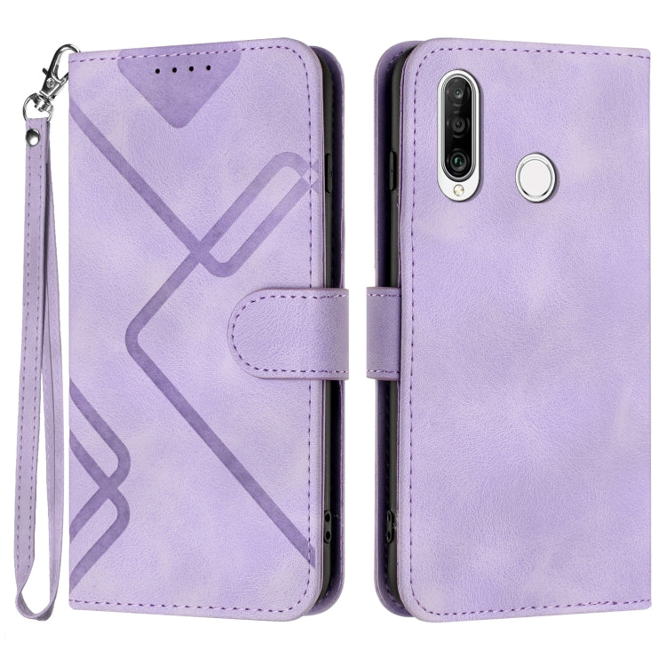 Line Pattern Skin Feel Leather Phone Case, For Huawei P30 lite/nova 4e, For Huawei P30 Pro, For Huawei P smart 2019/nova lite 3, For Huawei Mate 20 Pro, For Huawei Mate 20 lite/Maimang 7