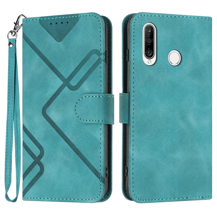 Line Pattern Skin Feel Leather Phone Case, For Huawei P30 lite/nova 4e, For Huawei P30 Pro, For Huawei P smart 2019/nova lite 3, For Huawei Mate 20 Pro, For Huawei Mate 20 lite/Maimang 7