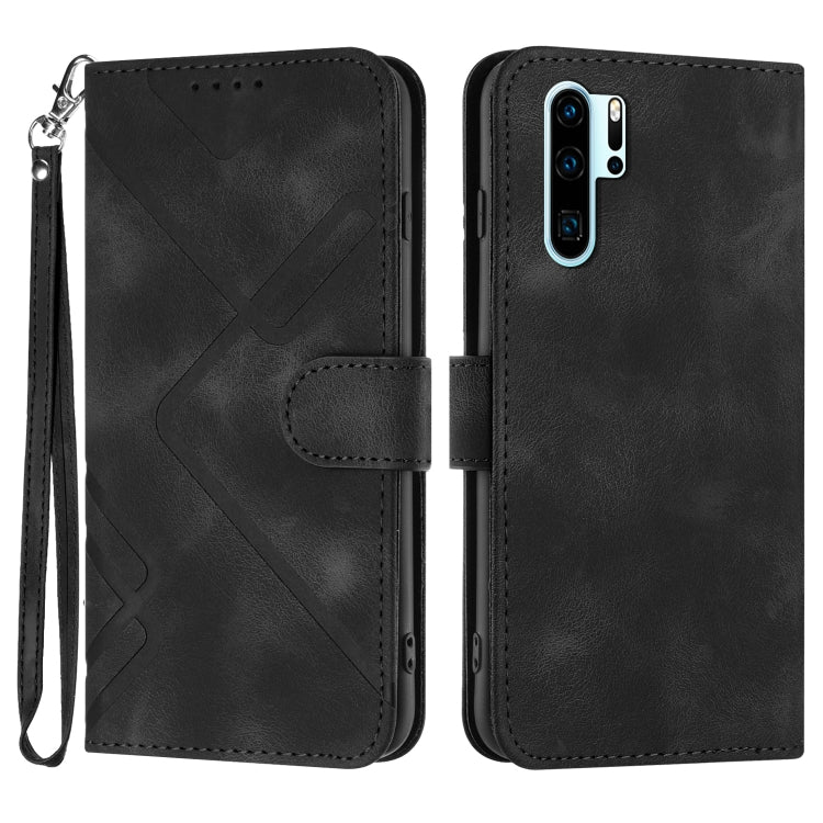 Line Pattern Skin Feel Leather Phone Case, For Huawei P30 lite/nova 4e, For Huawei P30 Pro, For Huawei P smart 2019/nova lite 3, For Huawei Mate 20 Pro, For Huawei Mate 20 lite/Maimang 7