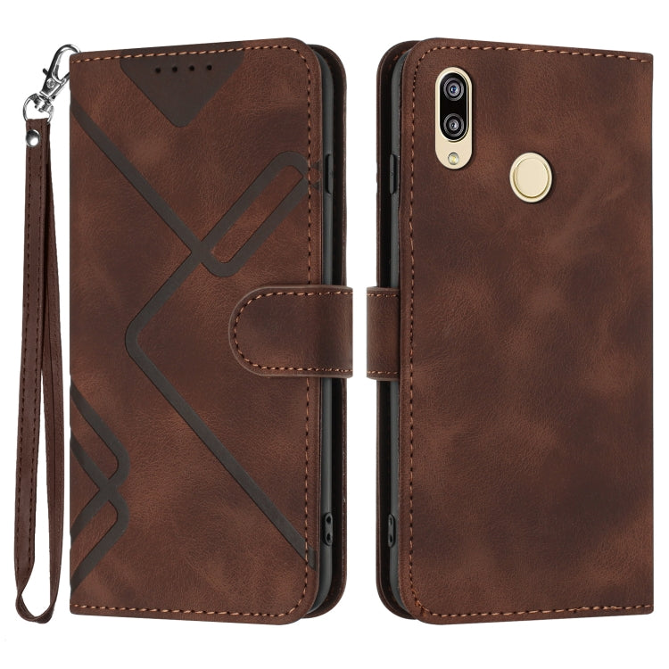 Line Pattern Skin Feel Leather Phone Case, For Huawei Mate 70 Pro / Mate 70 Pro+, For Huawei Mate 70, For Huawei Enjoy 70, For Huawei Y5 2019, For Huawei Y6 2019