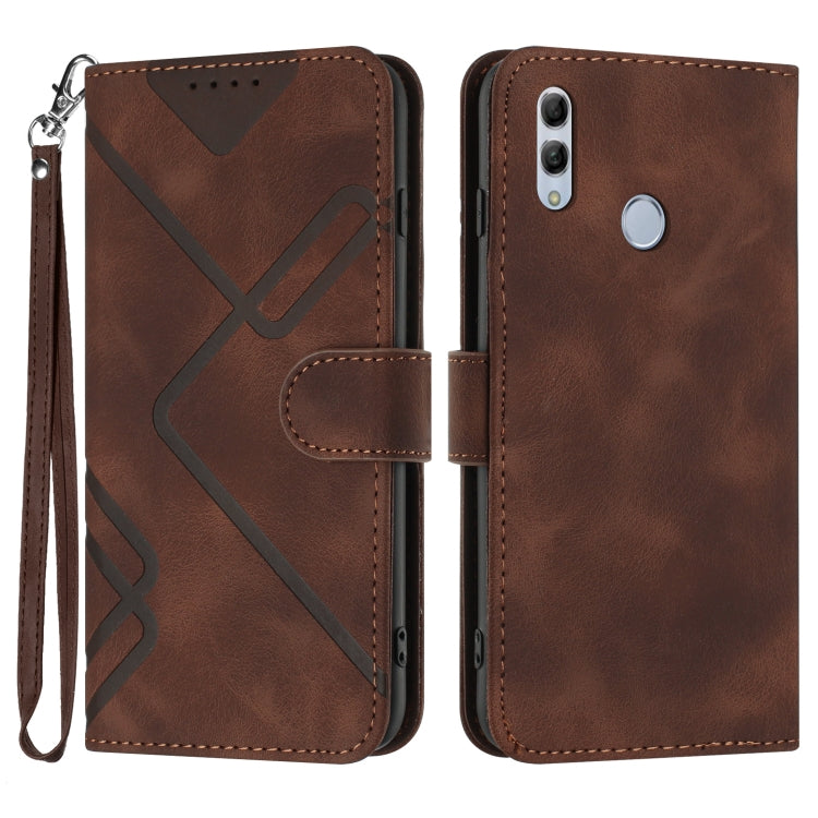 Line Pattern Skin Feel Leather Phone Case, For Huawei P30 lite/nova 4e, For Huawei P30 Pro, For Huawei P smart 2019/nova lite 3, For Huawei Mate 20 Pro, For Huawei Mate 20 lite/Maimang 7