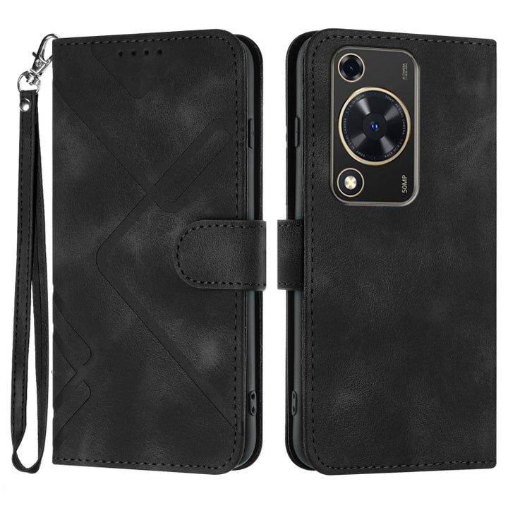 Line Pattern Skin Feel Leather Phone Case, For Huawei Mate 70 Pro / Mate 70 Pro+, For Huawei Mate 70, For Huawei Enjoy 70, For Huawei Y5 2019, For Huawei Y6 2019