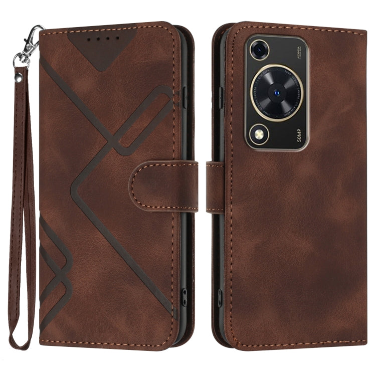 Line Pattern Skin Feel Leather Phone Case, For Huawei Mate 70 Pro / Mate 70 Pro+, For Huawei Mate 70, For Huawei Enjoy 70, For Huawei Y5 2019, For Huawei Y6 2019