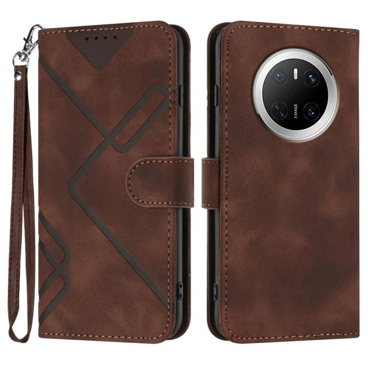 Line Pattern Skin Feel Leather Phone Case, For Huawei Mate 70 Pro / Mate 70 Pro+, For Huawei Mate 70, For Huawei Enjoy 70, For Huawei Y5 2019, For Huawei Y6 2019