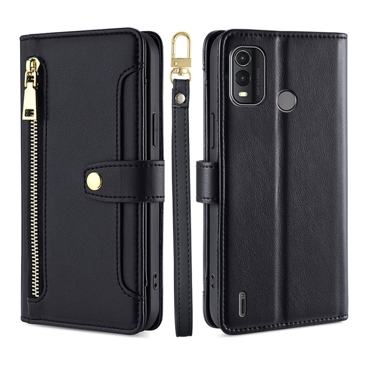 Lite Sheep Texture Cross-body Zipper Wallet Leather Phone Case, For Nokia G42 5G, For Nokia C02 TA-1522, For Nokia G11 Plus, For Nokia C300 4G US Edition, For Nokia C110 4G