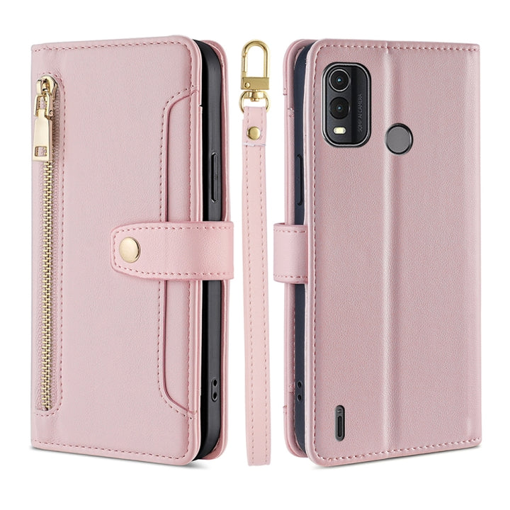 Lite Sheep Texture Cross-body Zipper Wallet Leather Phone Case, For Nokia G42 5G, For Nokia C02 TA-1522, For Nokia G11 Plus, For Nokia C300 4G US Edition, For Nokia C110 4G