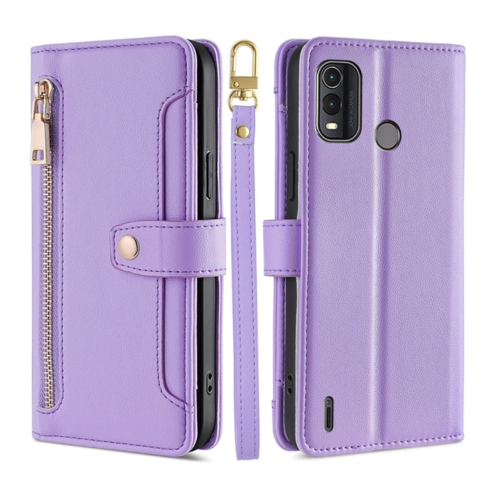 Lite Sheep Texture Cross-body Zipper Wallet Leather Phone Case, For Nokia G42 5G, For Nokia C02 TA-1522, For Nokia G11 Plus, For Nokia C300 4G US Edition, For Nokia C110 4G