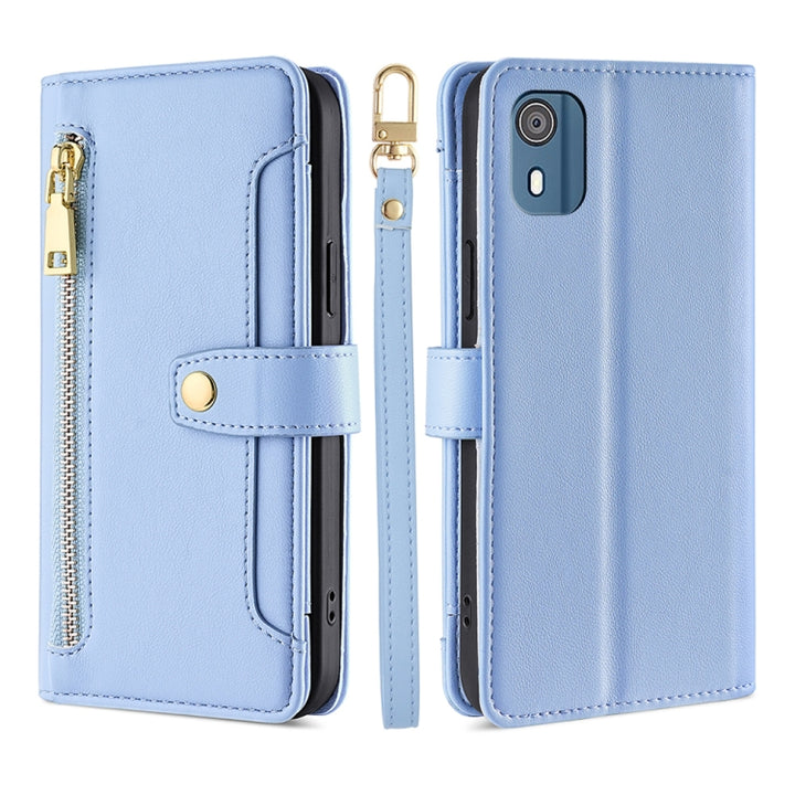 Lite Sheep Texture Cross-body Zipper Wallet Leather Phone Case, For Nokia G42 5G, For Nokia C02 TA-1522, For Nokia G11 Plus, For Nokia C300 4G US Edition, For Nokia C110 4G