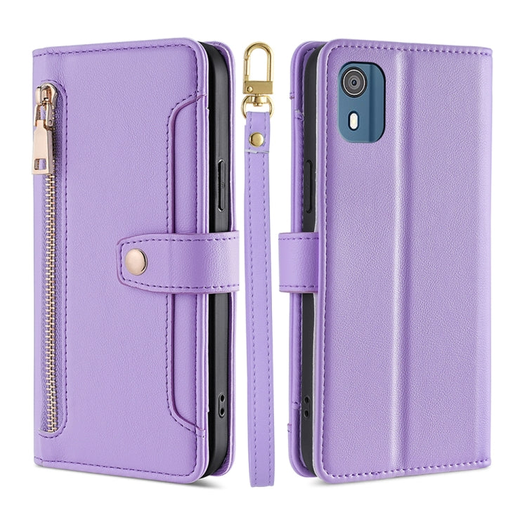 Lite Sheep Texture Cross-body Zipper Wallet Leather Phone Case, For Nokia G42 5G, For Nokia C02 TA-1522, For Nokia G11 Plus, For Nokia C300 4G US Edition, For Nokia C110 4G