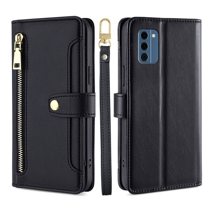 Lite Sheep Texture Cross-body Zipper Wallet Leather Phone Case, For Nokia G42 5G, For Nokia C02 TA-1522, For Nokia G11 Plus, For Nokia C300 4G US Edition, For Nokia C110 4G