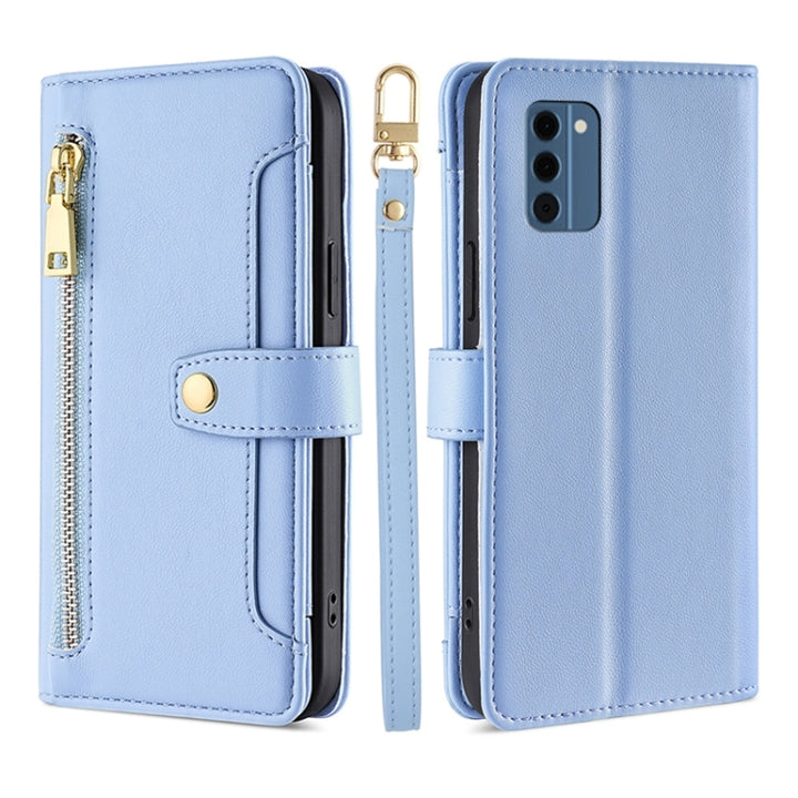 Lite Sheep Texture Cross-body Zipper Wallet Leather Phone Case, For Nokia G42 5G, For Nokia C02 TA-1522, For Nokia G11 Plus, For Nokia C300 4G US Edition, For Nokia C110 4G