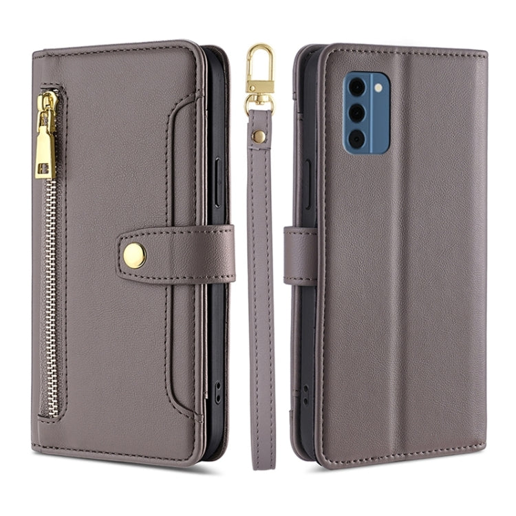 Lite Sheep Texture Cross-body Zipper Wallet Leather Phone Case, For Nokia G42 5G, For Nokia C02 TA-1522, For Nokia G11 Plus, For Nokia C300 4G US Edition, For Nokia C110 4G