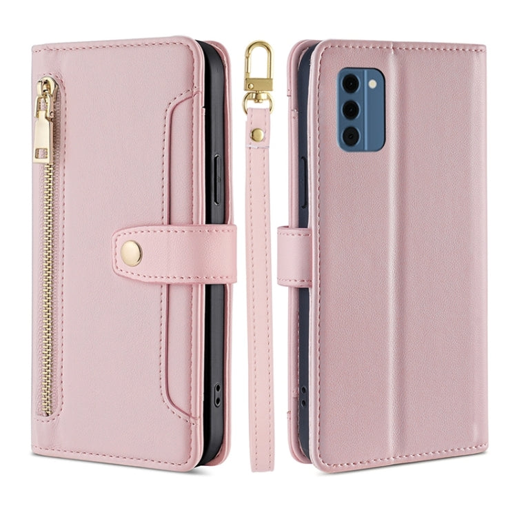 Lite Sheep Texture Cross-body Zipper Wallet Leather Phone Case, For Nokia G42 5G, For Nokia C02 TA-1522, For Nokia G11 Plus, For Nokia C300 4G US Edition, For Nokia C110 4G