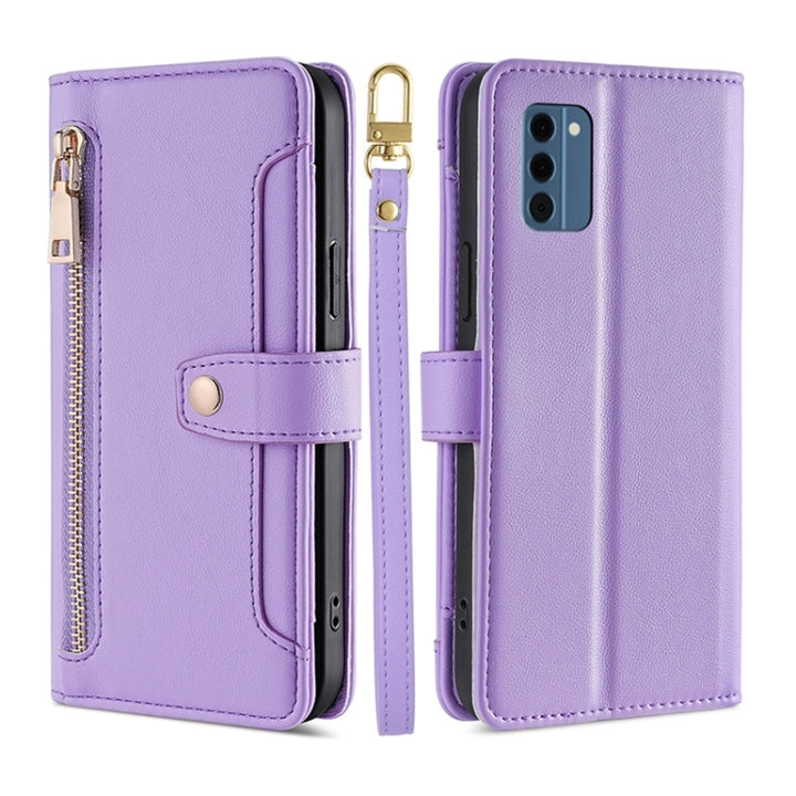 Lite Sheep Texture Cross-body Zipper Wallet Leather Phone Case, For Nokia G42 5G, For Nokia C02 TA-1522, For Nokia G11 Plus, For Nokia C300 4G US Edition, For Nokia C110 4G