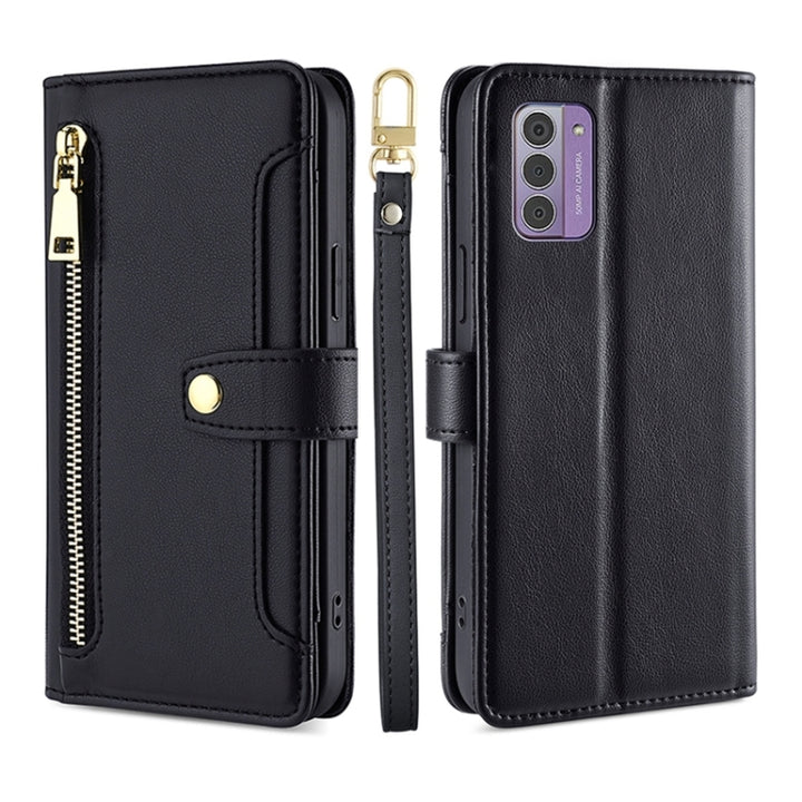 Lite Sheep Texture Cross-body Zipper Wallet Leather Phone Case, For Nokia G42 5G, For Nokia C02 TA-1522, For Nokia G11 Plus, For Nokia C300 4G US Edition, For Nokia C110 4G