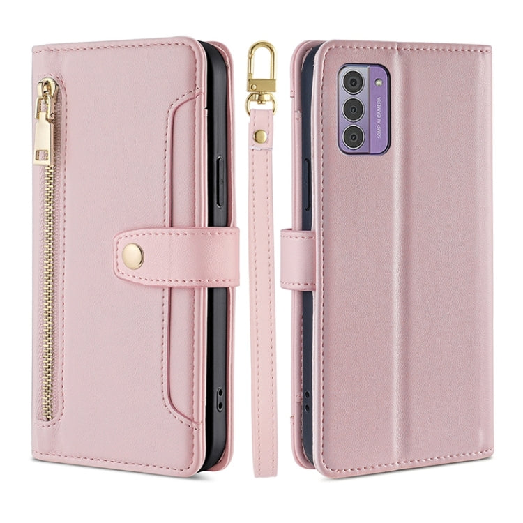 Lite Sheep Texture Cross-body Zipper Wallet Leather Phone Case, For Nokia G42 5G, For Nokia C02 TA-1522, For Nokia G11 Plus, For Nokia C300 4G US Edition, For Nokia C110 4G