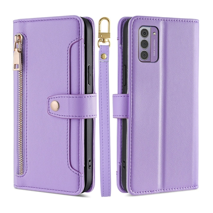 Lite Sheep Texture Cross-body Zipper Wallet Leather Phone Case, For Nokia G42 5G, For Nokia C02 TA-1522, For Nokia G11 Plus, For Nokia C300 4G US Edition, For Nokia C110 4G