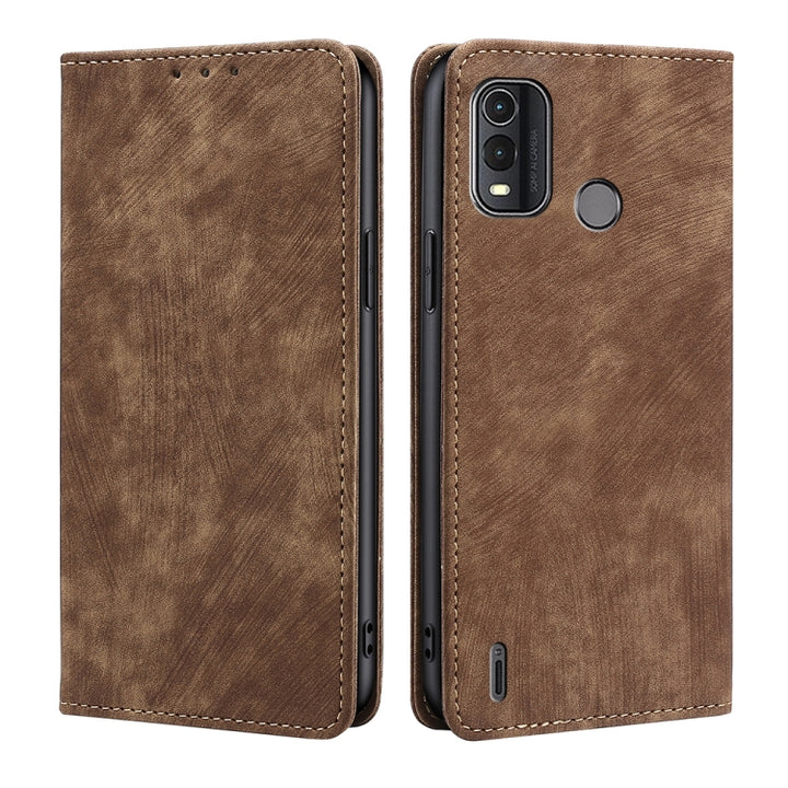 RFID Anti-theft Brush Magnetic Leather Phone Case, For Nokia C02 TA-1522, For Nokia G42 5G, For Nokia G11 Plus, For Nokia C300 4G US Edition, For Nokia C110 4G