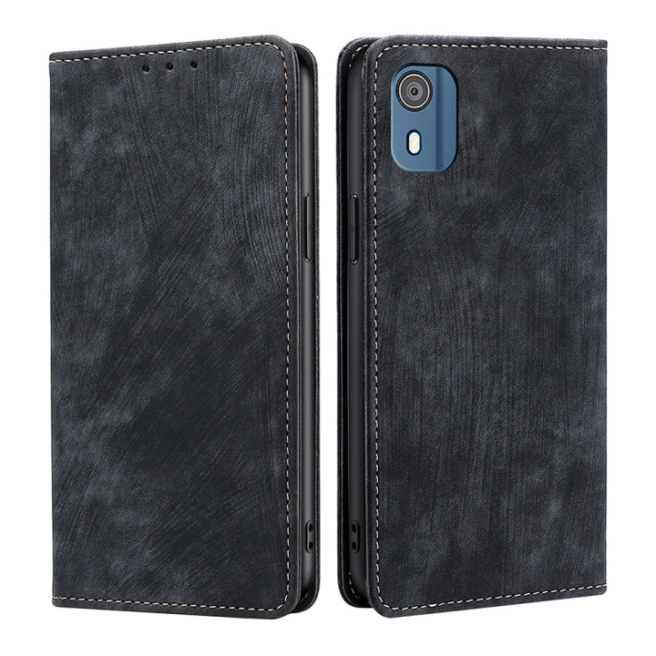 RFID Anti-theft Brush Magnetic Leather Phone Case, For Nokia C02 TA-1522, For Nokia G42 5G, For Nokia G11 Plus, For Nokia C300 4G US Edition, For Nokia C110 4G