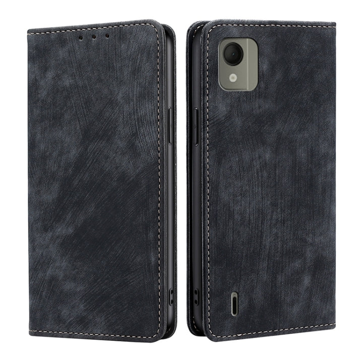 RFID Anti-theft Brush Magnetic Leather Phone Case, For Nokia C02 TA-1522, For Nokia G42 5G, For Nokia G11 Plus, For Nokia C300 4G US Edition, For Nokia C110 4G