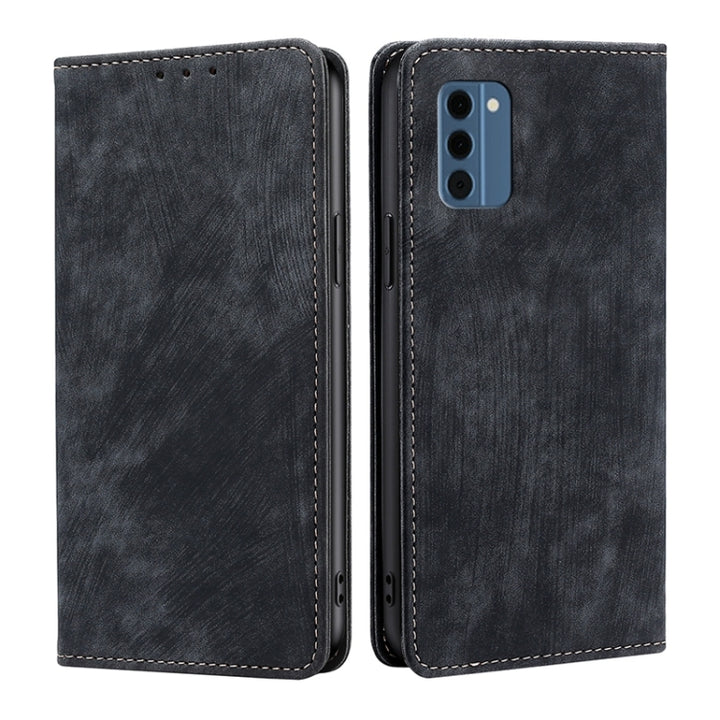 RFID Anti-theft Brush Magnetic Leather Phone Case, For Nokia C02 TA-1522, For Nokia G42 5G, For Nokia G11 Plus, For Nokia C300 4G US Edition, For Nokia C110 4G