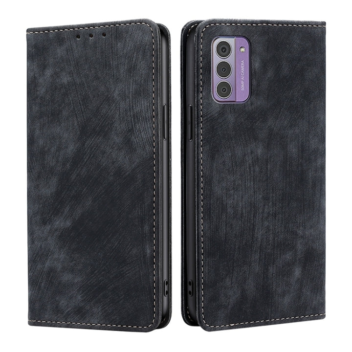 RFID Anti-theft Brush Magnetic Leather Phone Case, For Nokia C02 TA-1522, For Nokia G42 5G, For Nokia G11 Plus, For Nokia C300 4G US Edition, For Nokia C110 4G