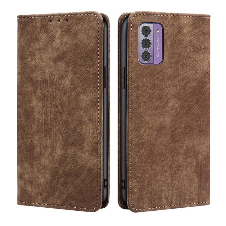 RFID Anti-theft Brush Magnetic Leather Phone Case, For Nokia C02 TA-1522, For Nokia G42 5G, For Nokia G11 Plus, For Nokia C300 4G US Edition, For Nokia C110 4G