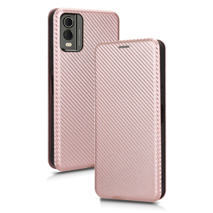 Carbon Fiber Texture Flip Leather Phone Case, For Nokia C32, For Nokia C12 / C12 Pro / C12 Plus, For Nokia C02