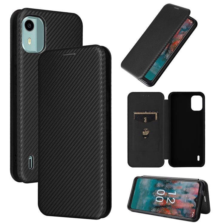 Carbon Fiber Texture Flip Leather Phone Case, For Nokia C32, For Nokia C12 / C12 Pro / C12 Plus, For Nokia C02