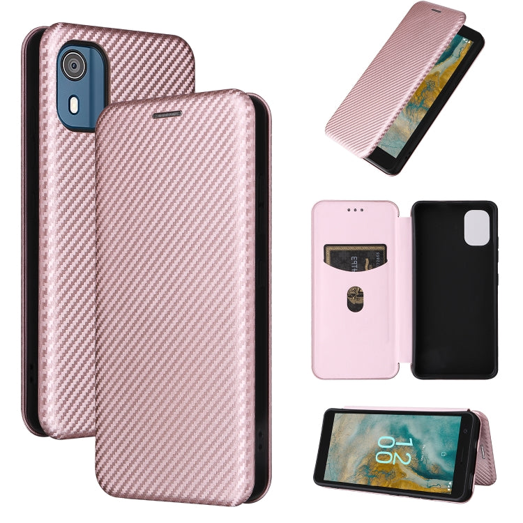 Carbon Fiber Texture Flip Leather Phone Case, For Nokia C32, For Nokia C12 / C12 Pro / C12 Plus, For Nokia C02