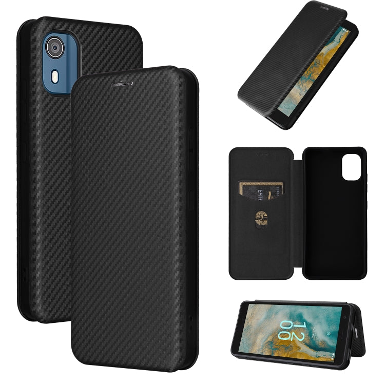 Carbon Fiber Texture Flip Leather Phone Case, For Nokia C32, For Nokia C12 / C12 Pro / C12 Plus, For Nokia C02